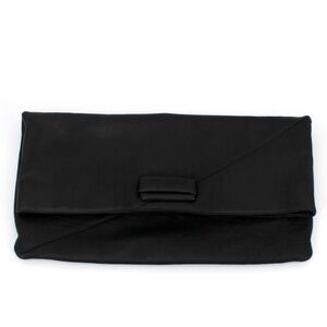 Vintage Georgetown Leather Design Bonani Black Leather Clutch